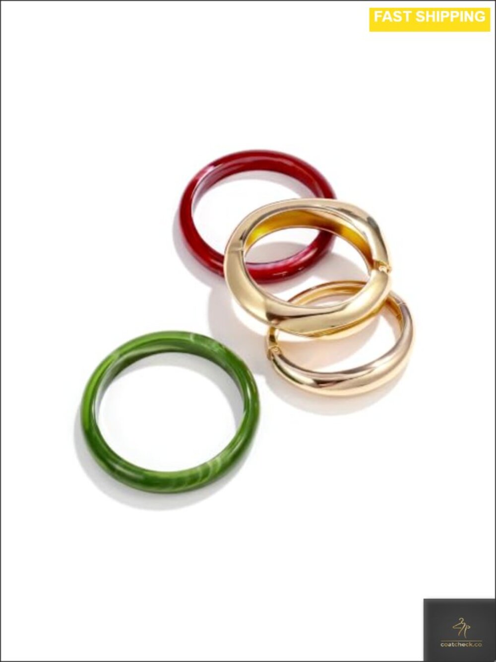 Chunky Stackable Bangle Bracelet Set Hinged Acrylic Resin Statement Jewelry